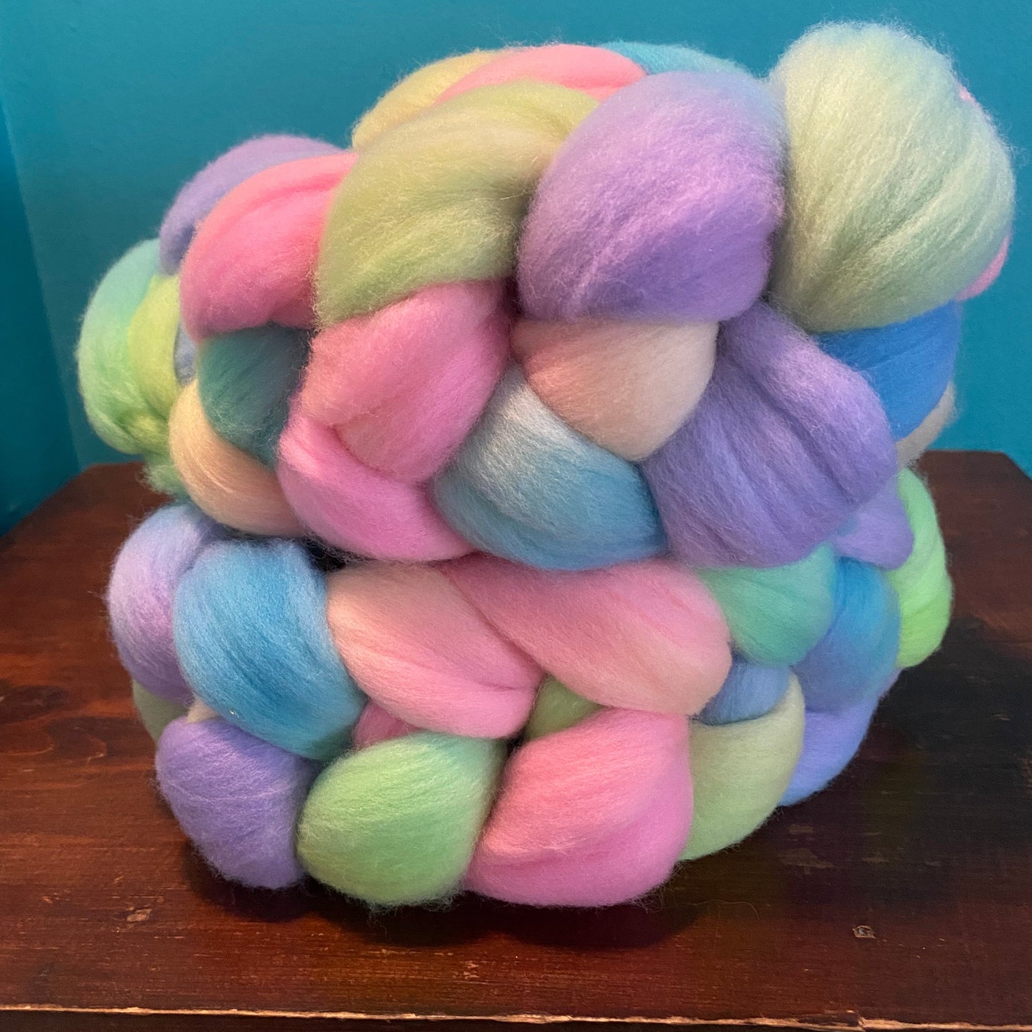 Untreated 19.5 Micron Merino Combed Top - Easter Rainbow One