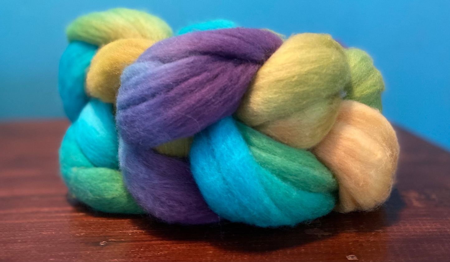 Untreated 19.5 Merino Combed - OOAK Rainbow Variegated