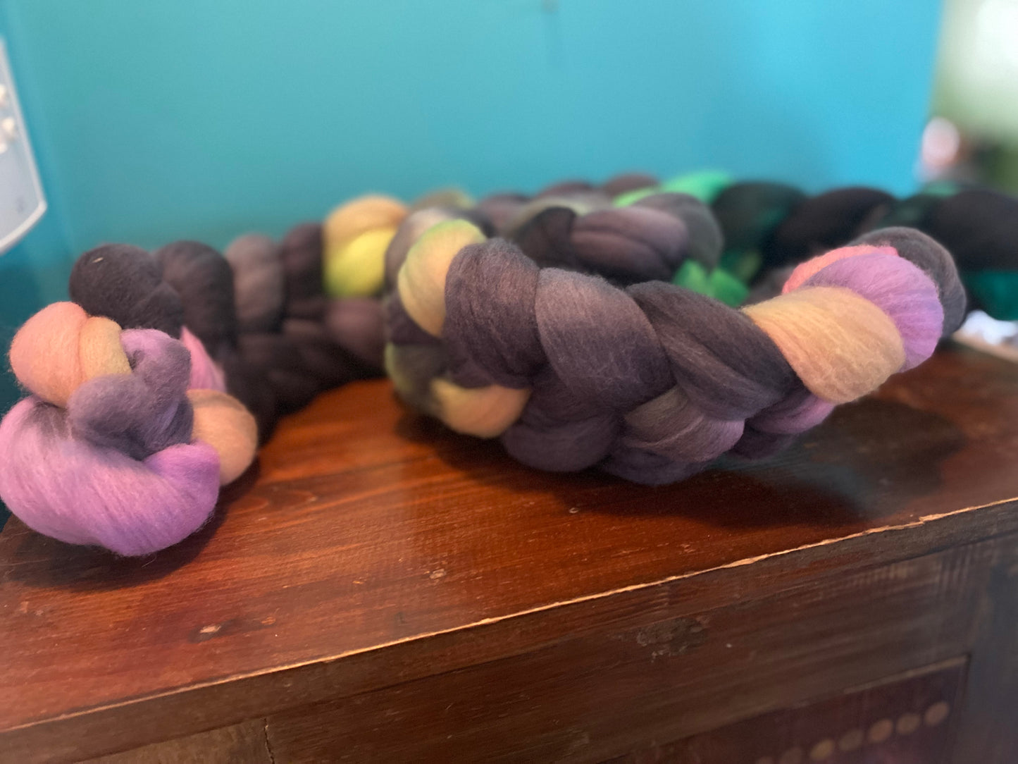 Untreated 19.5 Merino Combed - OOAK Neons and Gray