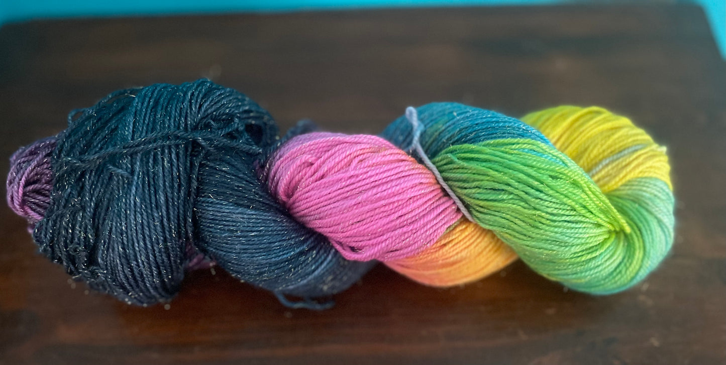 Solar Eclipse - Gold Stellina Sock Yarn