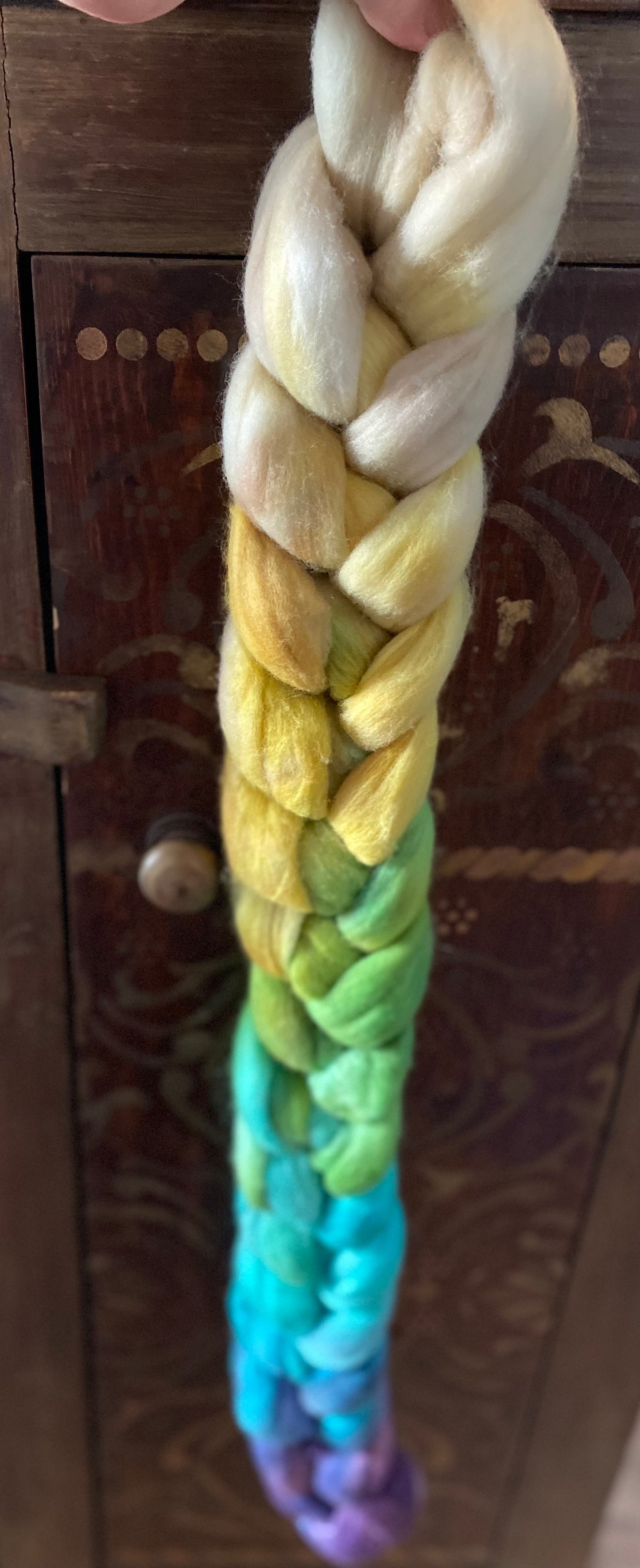 Untreated 19.5 Merino Combed - OOAK Rainbow