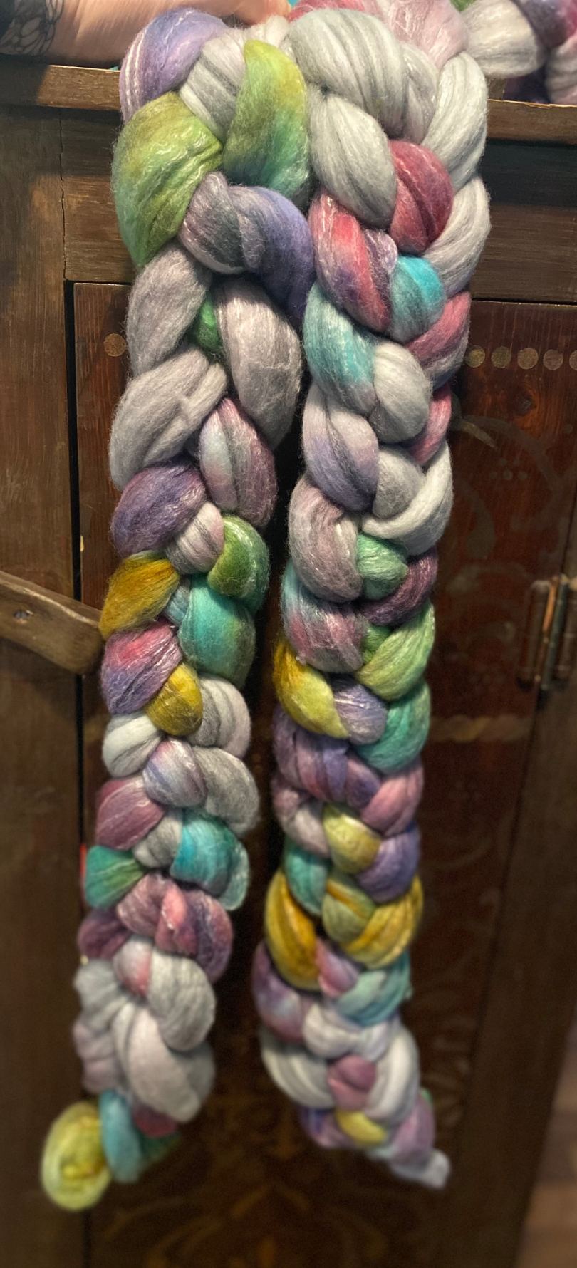 14.5 Micron Merino / 23 Mic Grey Merino / Rose Fiber Blend Top - Spring 2025