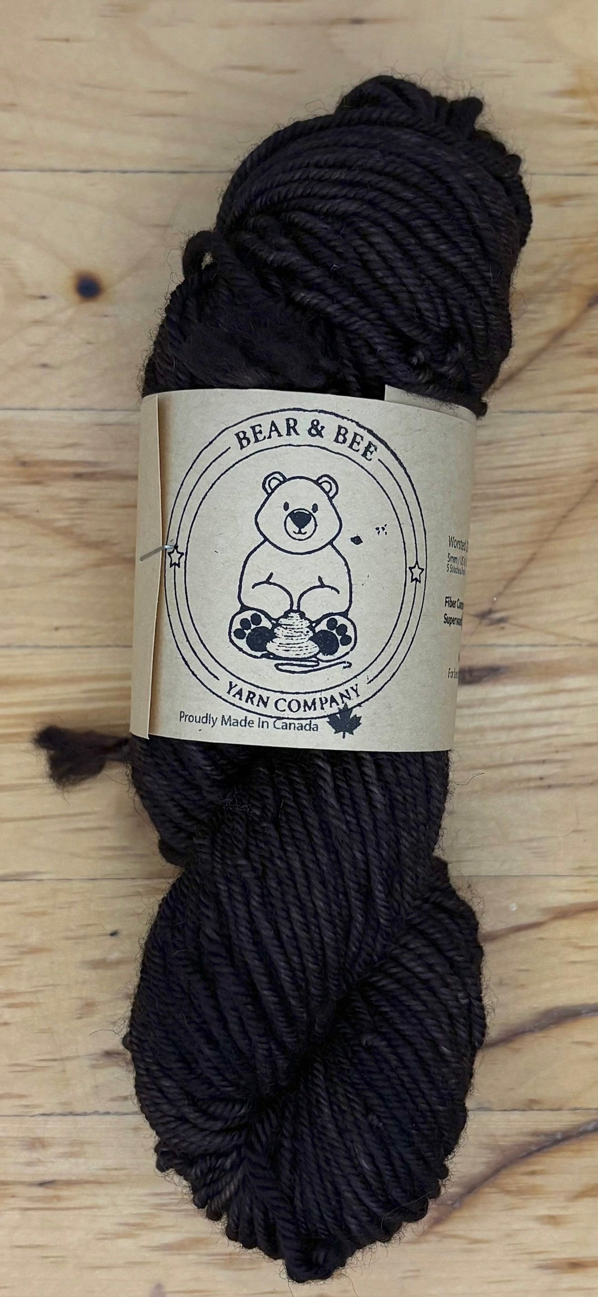 50G Worsted Weight Superwash Merino - Dark Brown