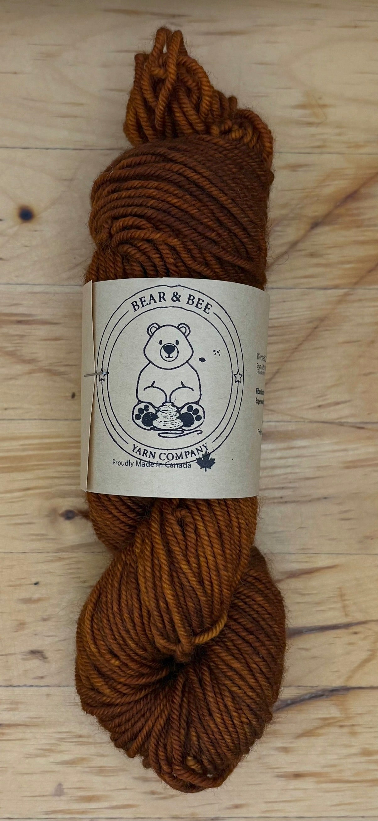 50G Worsted Weight Superwash Merino - Burnt Pumpkin