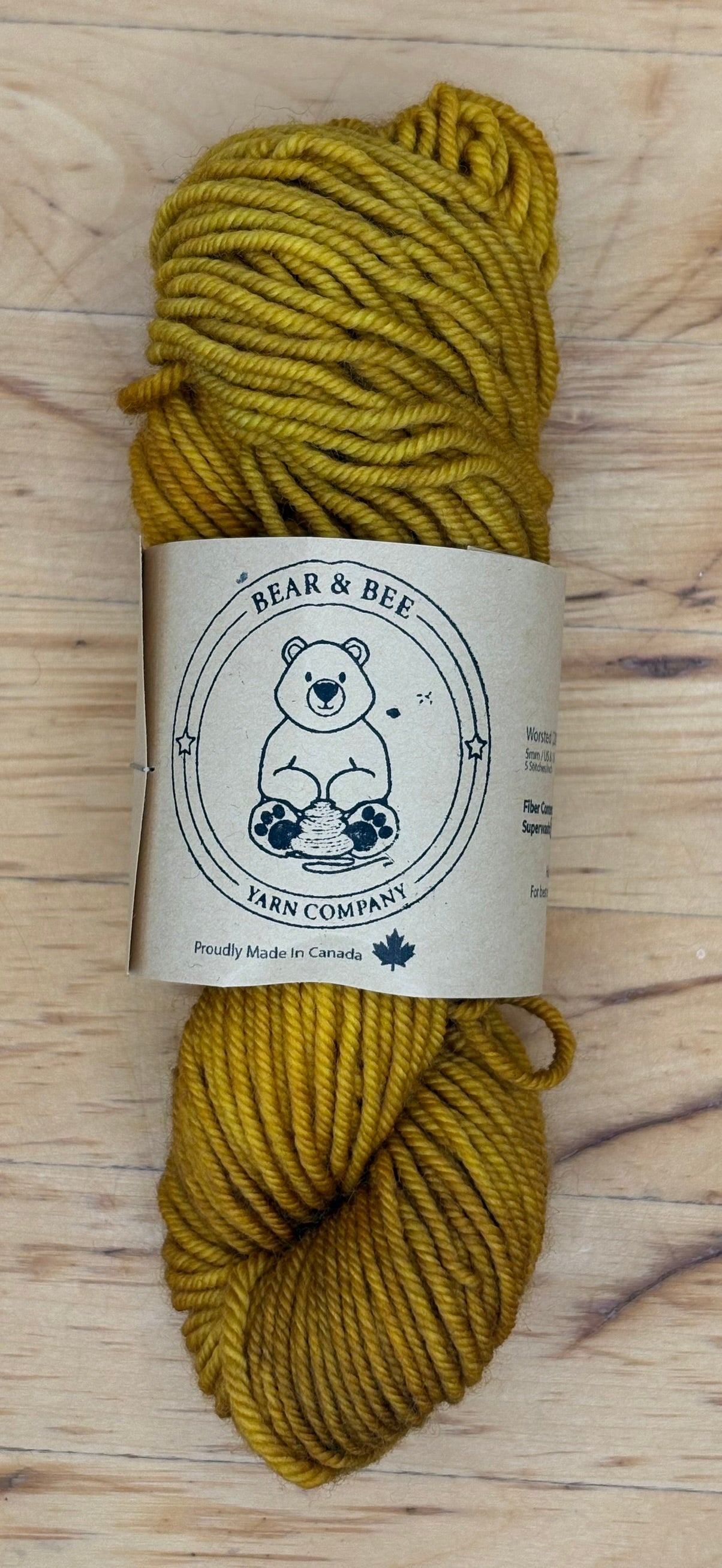 50G Worsted Weight Superwash Merino - Mustard