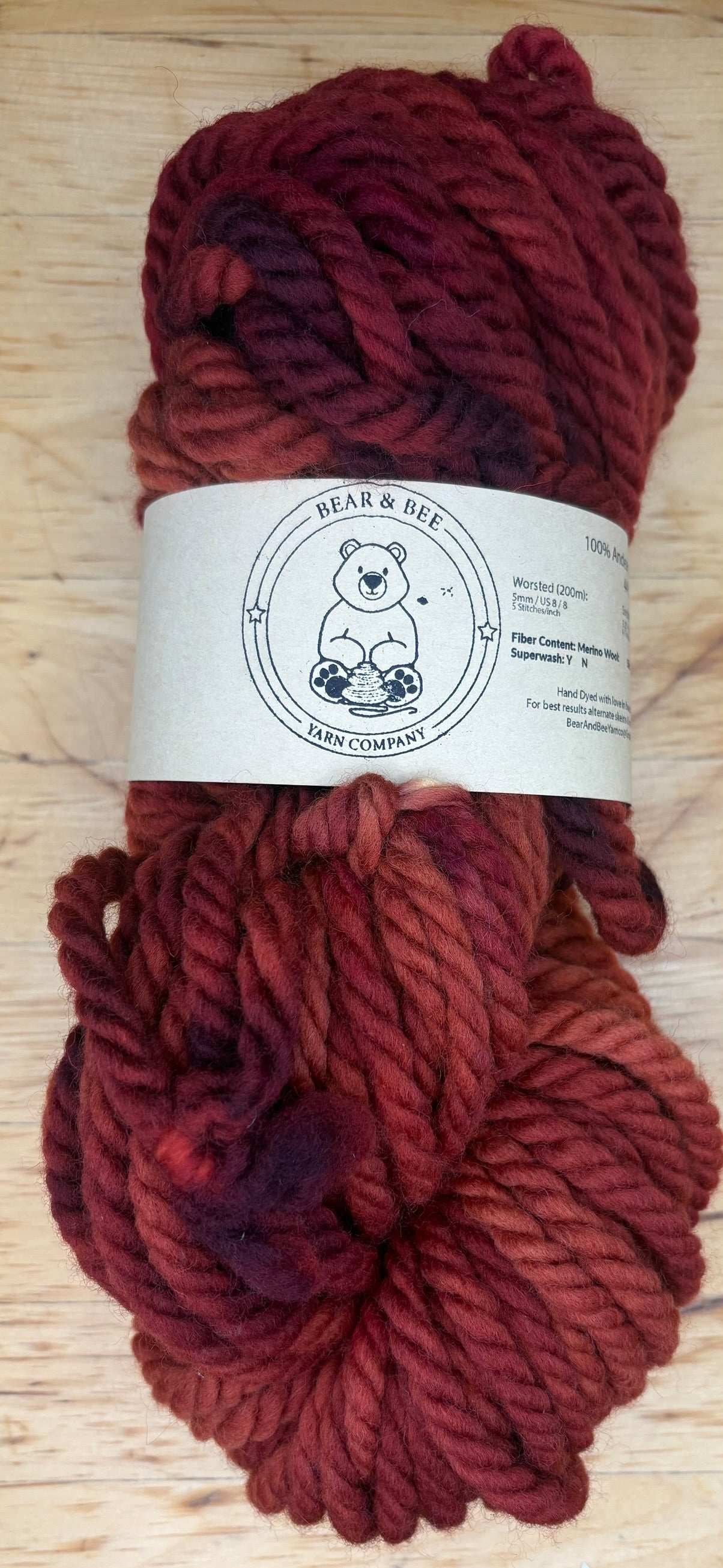 Burnt Pumpkin - Untreated Andean Highland Wool - Super Bulky