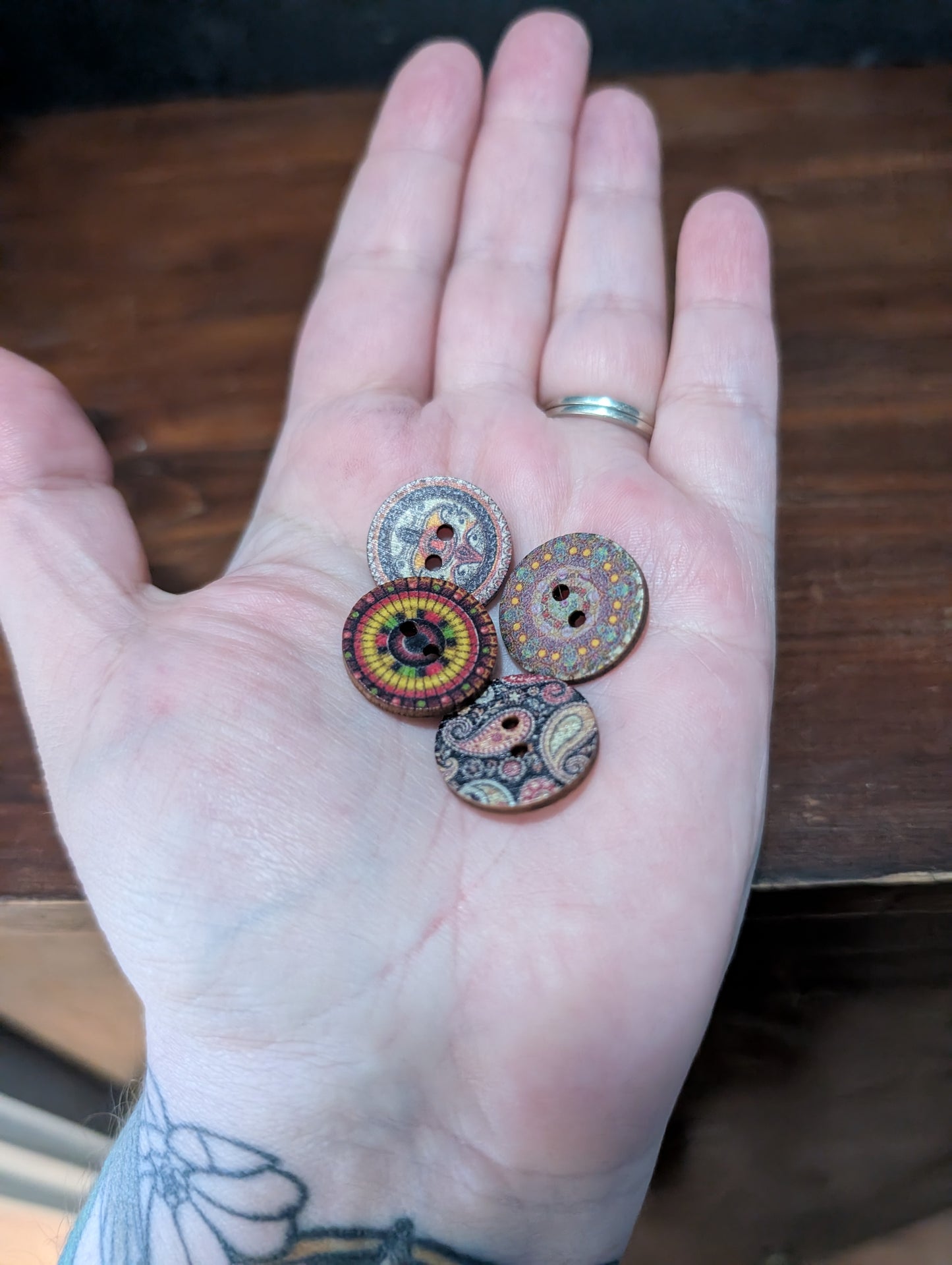 Printed Poplar Wooden Buttons