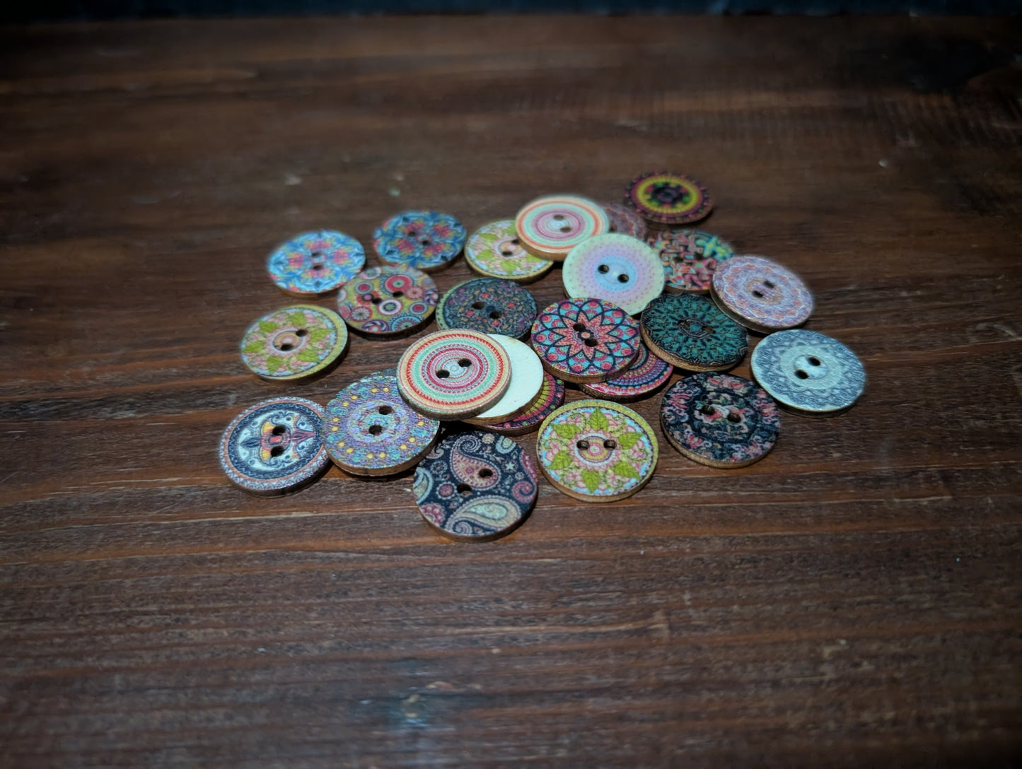 Printed Poplar Wooden Buttons