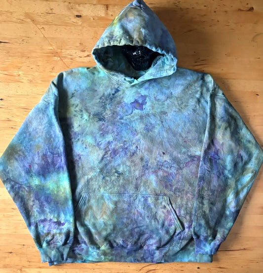 Unisex 3xl - Hand Dyed Hoodie - Turquoise & Purple