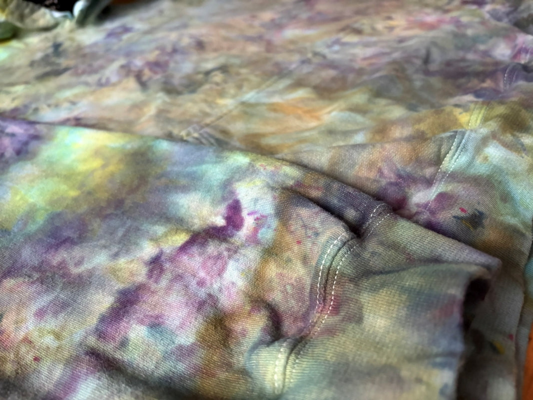 Unisex 3xl - Hand Dyed Hoodie - Turquoise & Purple