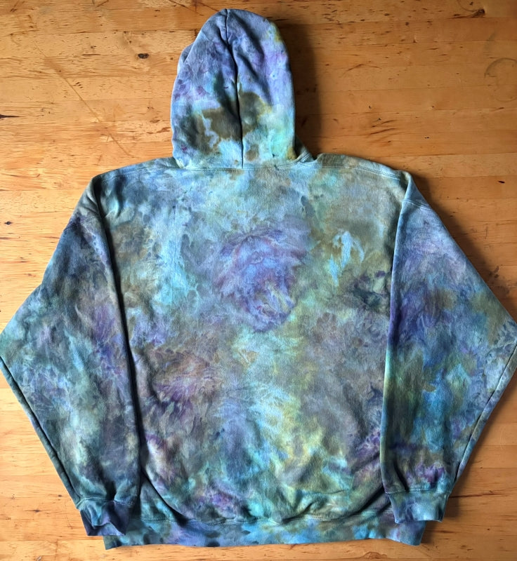 Unisex 3xl - Hand Dyed Hoodie - Turquoise & Purple