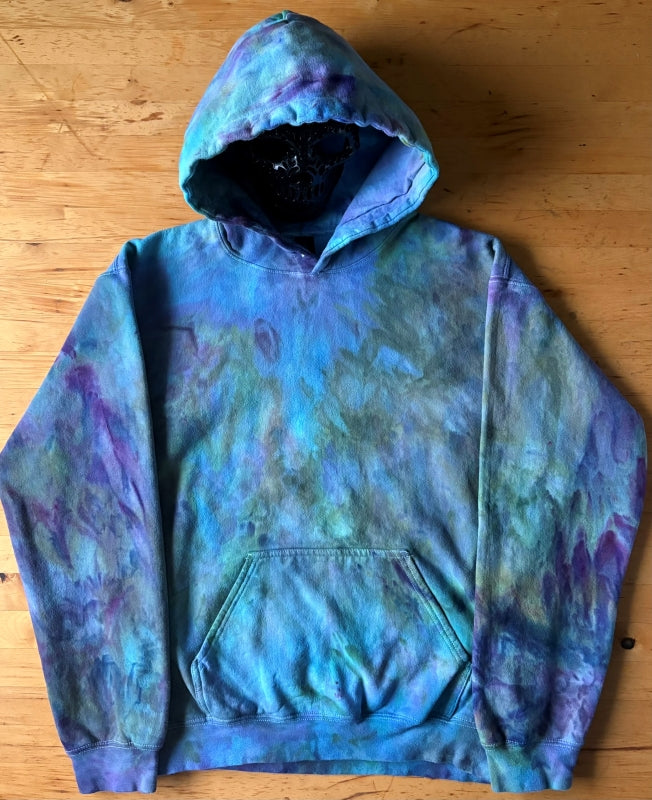 Unisex 2xl - Hand Dyed Hoodie - Turquoise & Purple
