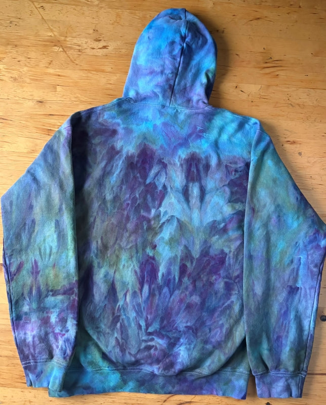 Unisex 2xl - Hand Dyed Hoodie - Turquoise & Purple