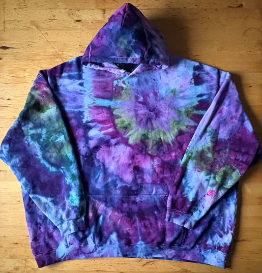 For Maggie - Unisex 5xl - Hand Dyed Hoodie - Purple & Green