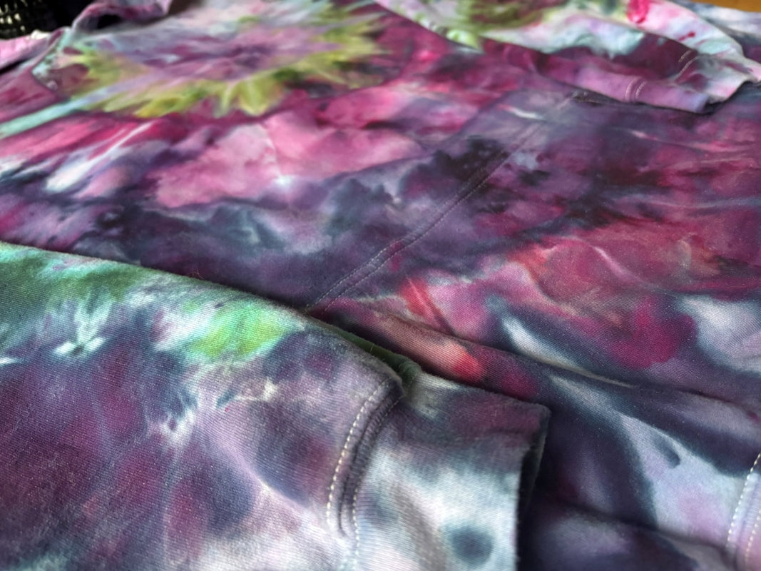 For Maggie - Unisex 5xl - Hand Dyed Hoodie - Purple & Green