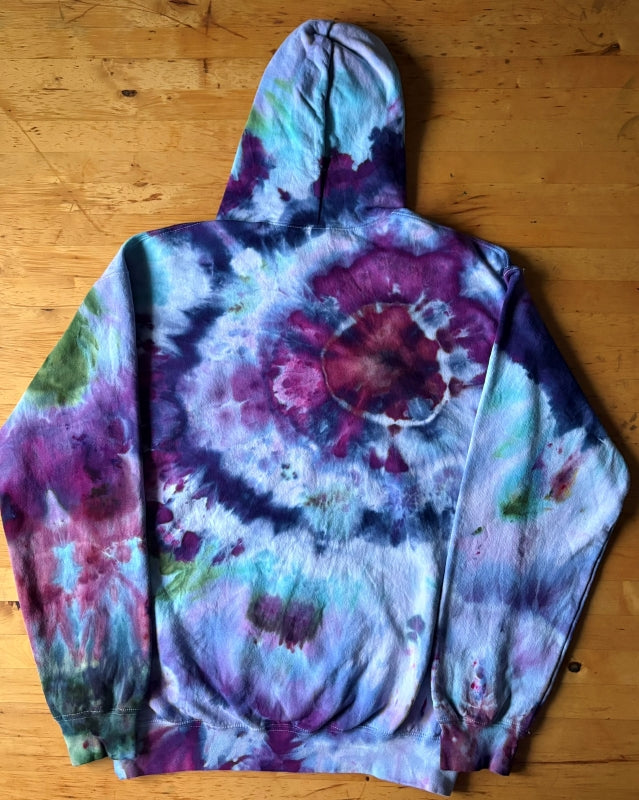 Unisex Sm - Hand Dyed Hoodie - Purple & Green