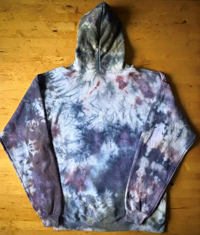 Unisex 2xl - Hand Dyed Hoodie - Earthy Brown Green Purple Blue