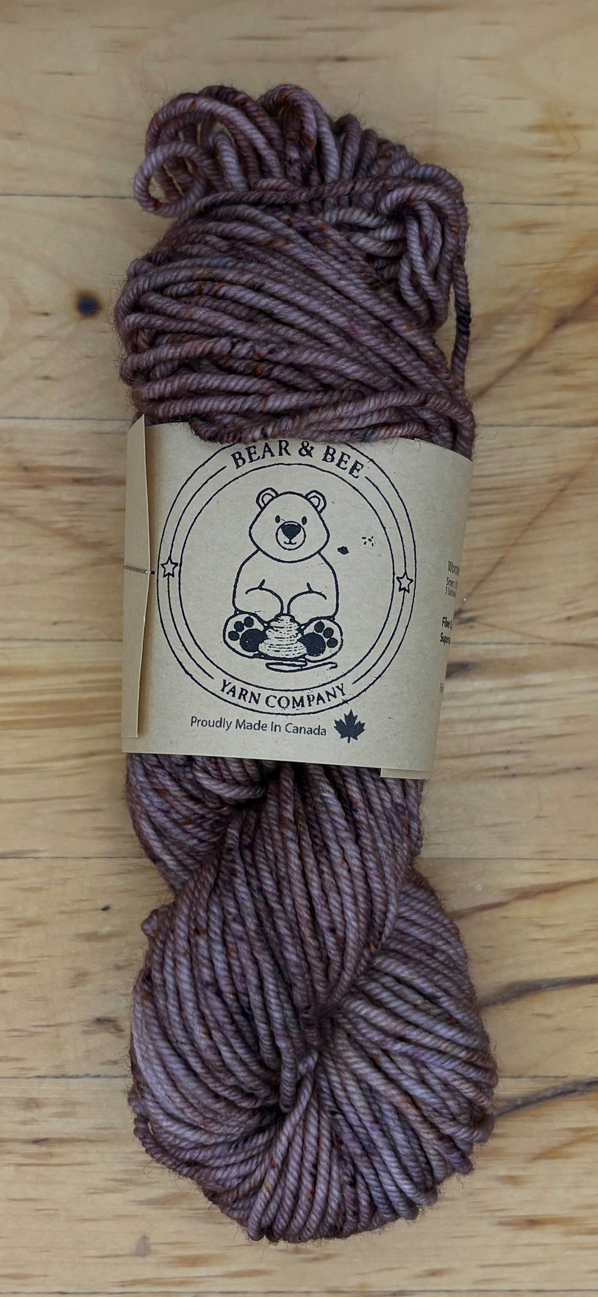 50G Worsted Weight Superwash Merino - Speckled Brown