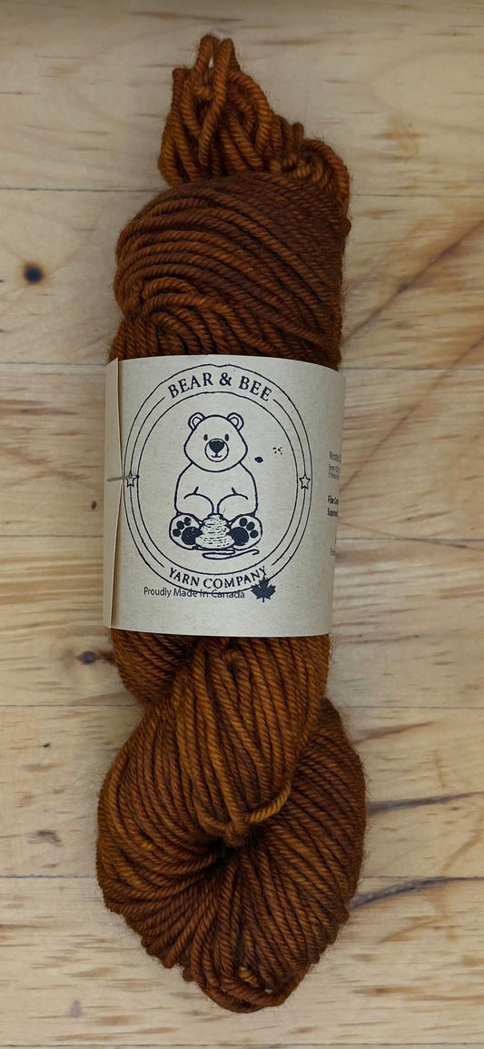 50G Worsted Weight Superwash Merino - Burnt Pumpkin