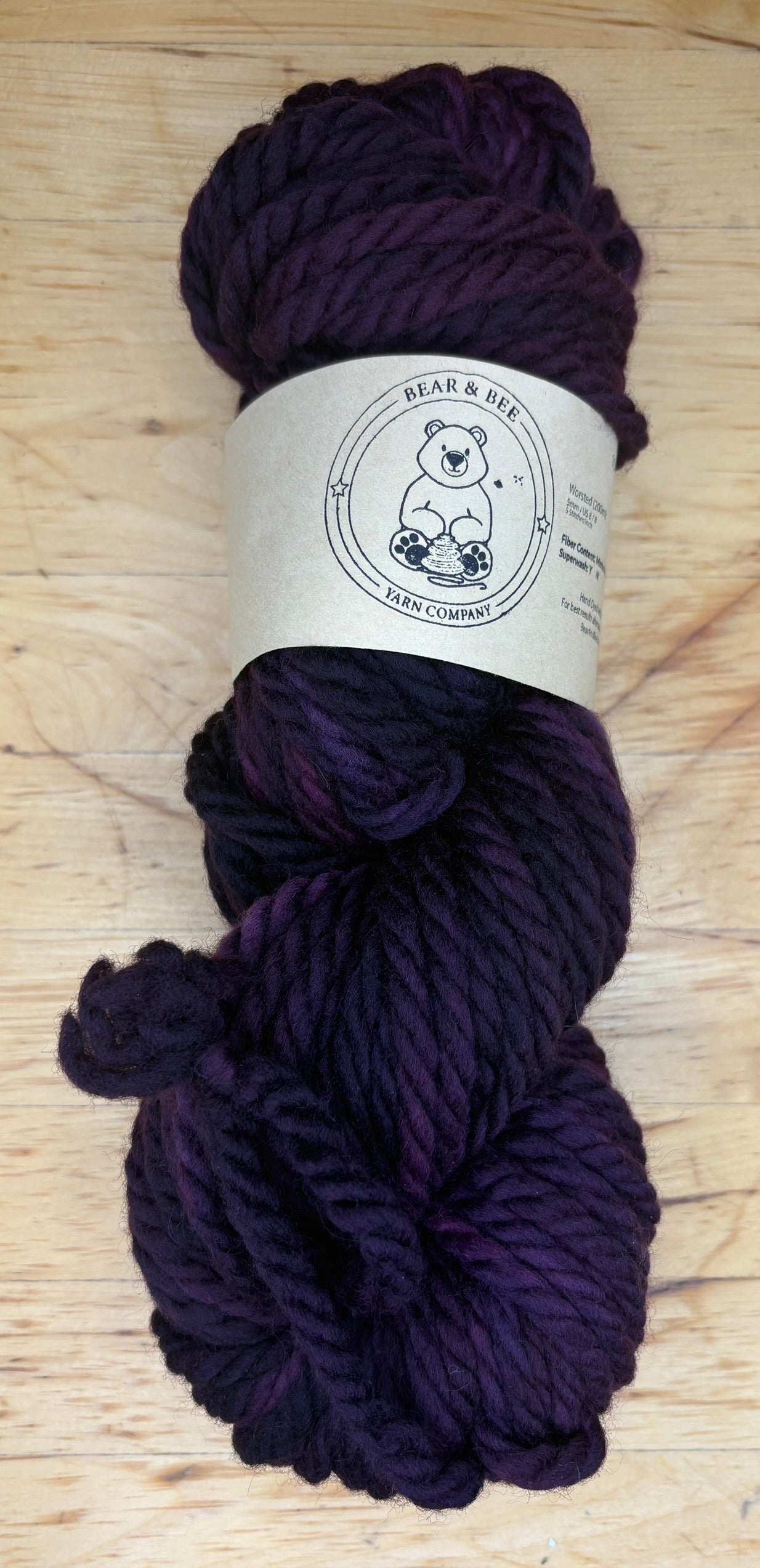 Dark Purple and Turquoise - Untreated Andean Highland Wool - Super Bulky