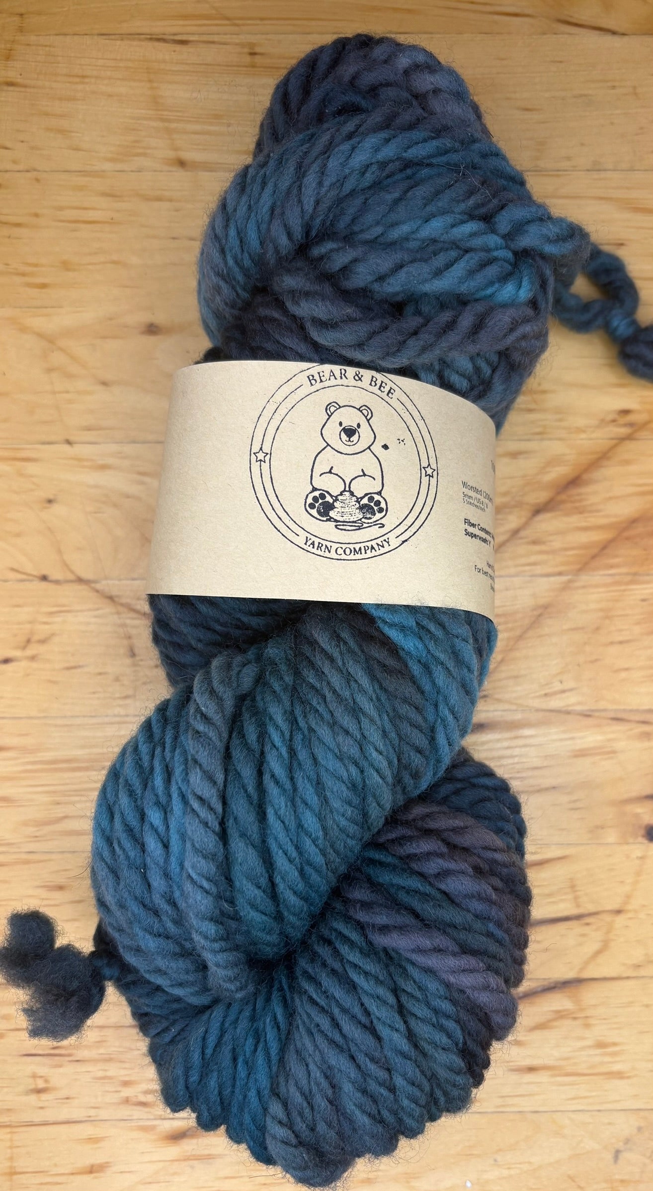 Dark Purple and Turquoise - Untreated Andean Highland Wool - Super Bulky
