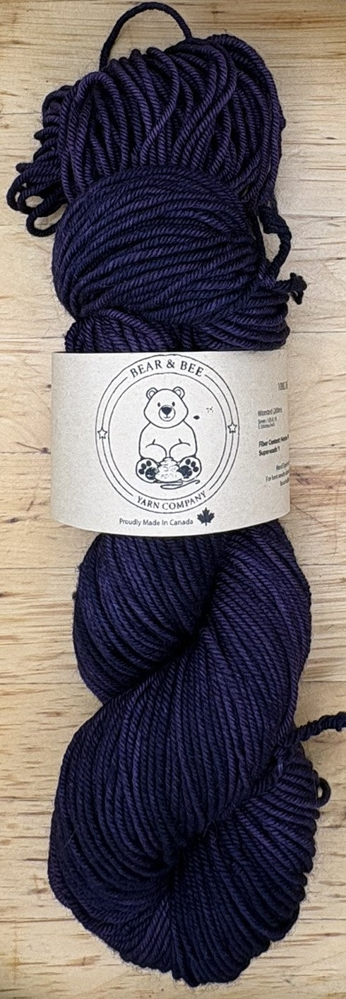 Dark Plum - 100g Worsted Weight Superwash Merino