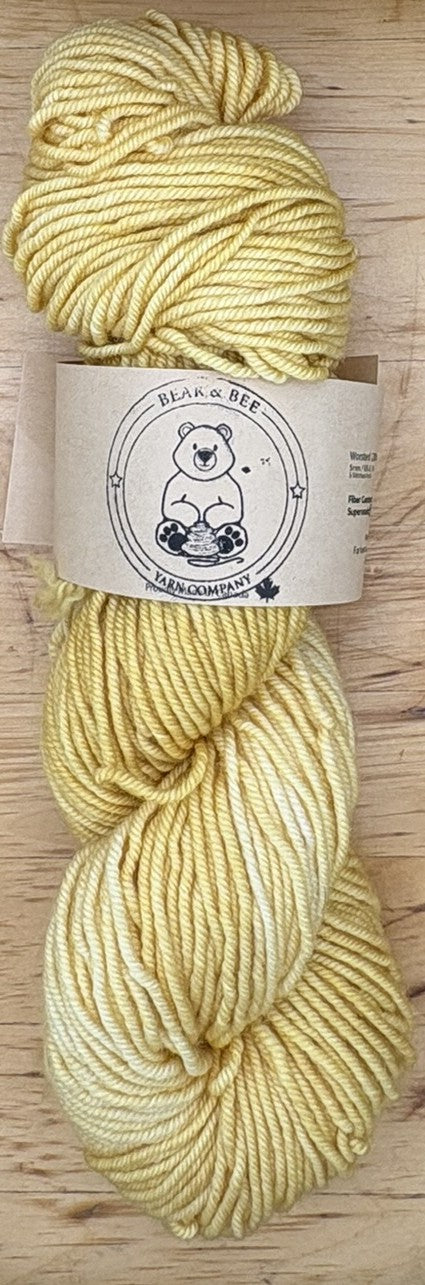 Wheat Yellow - 100g Worsted Weight Superwash Merino
