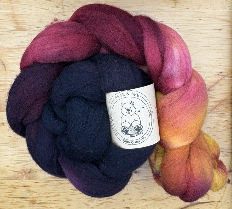 Fall 2025 - Fire Long Ombre - 18.5 Micron Untreated Merino Combed Tops